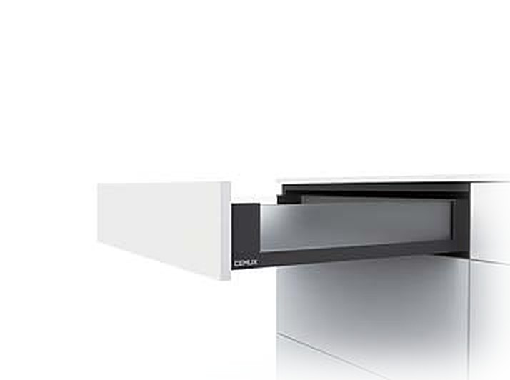 Cemux H box drawer H84 with slim glass side wall
